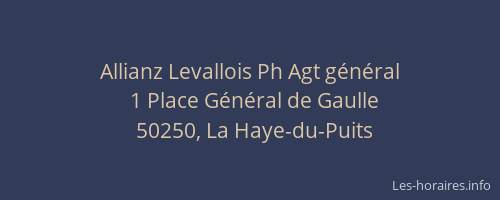 Allianz Levallois Ph Agt g&eacute;n&eacute;ral