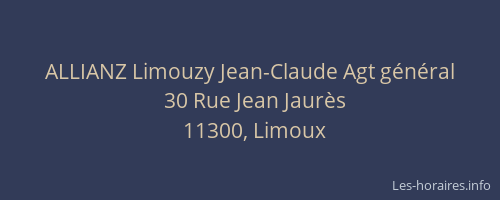 ALLIANZ Limouzy Jean-Claude Agt g&eacute;n&eacute;ral