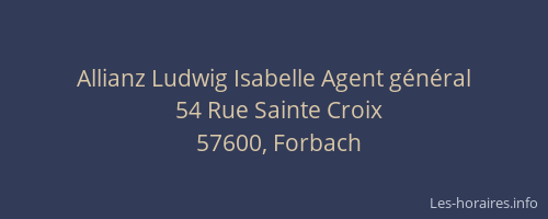 Allianz Ludwig Isabelle Agent g&eacute;n&eacute;ral
