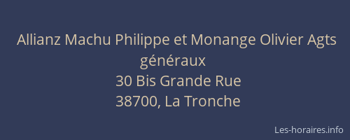 Allianz Machu Philippe et Monange Olivier Agts généraux