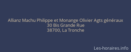 Allianz Machu Philippe et Monange Olivier Agts généraux