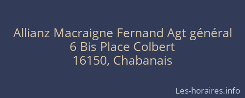 Allianz Macraigne Fernand Agt général