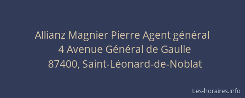 Allianz Magnier Pierre Agent g&eacute;n&eacute;ral