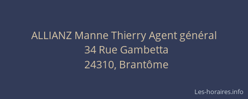 ALLIANZ Manne Thierry Agent g&eacute;n&eacute;ral