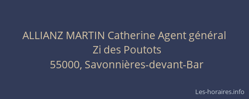 ALLIANZ MARTIN Catherine Agent g&eacute;n&eacute;ral