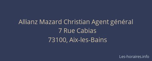 Allianz Mazard Christian Agent général