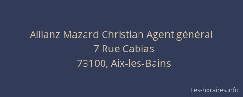 Allianz Mazard Christian Agent g&eacute;n&eacute;ral