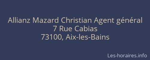Allianz Mazard Christian Agent général
