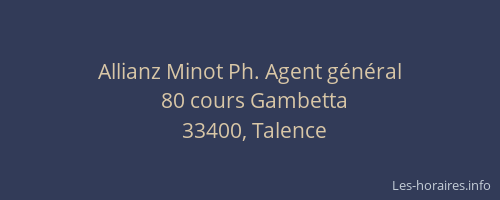 Allianz Minot Ph. Agent g&eacute;n&eacute;ral