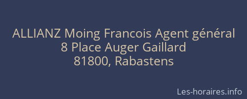 ALLIANZ Moing Francois Agent général