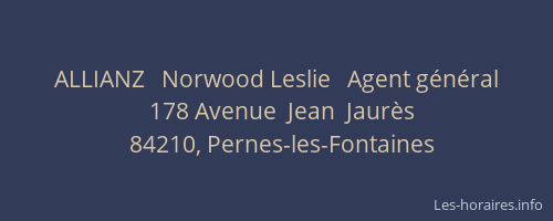 ALLIANZ   Norwood Leslie   Agent g&eacute;n&eacute;ral
