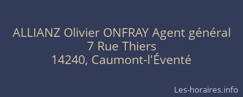 ALLIANZ Olivier ONFRAY Agent général