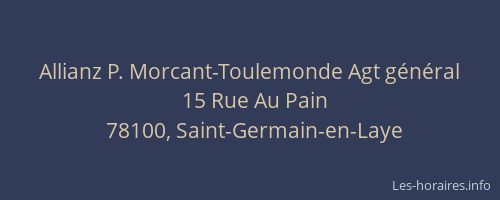 Allianz P. Morcant-Toulemonde Agt g&eacute;n&eacute;ral