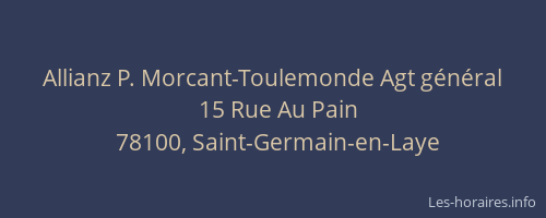 Allianz P. Morcant-Toulemonde Agt général