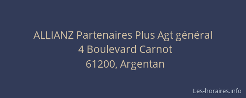 ALLIANZ Partenaires Plus Agt g&eacute;n&eacute;ral