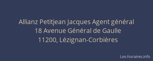 Allianz Petitjean Jacques Agent g&eacute;n&eacute;ral