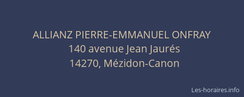 ALLIANZ PIERRE-EMMANUEL ONFRAY