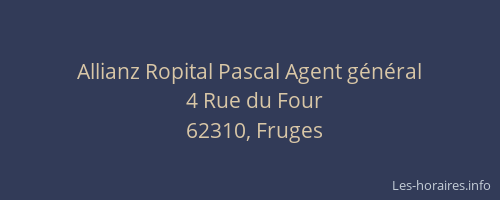 Allianz Ropital Pascal Agent g&eacute;n&eacute;ral