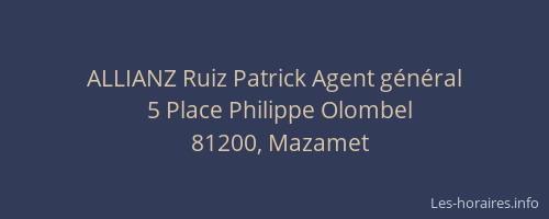ALLIANZ Ruiz Patrick Agent général