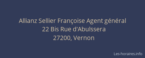 Allianz Sellier Fran&ccedil;oise Agent g&eacute;n&eacute;ral