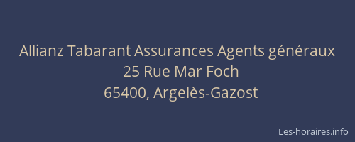 Allianz Tabarant Assurances Agents g&eacute;n&eacute;raux