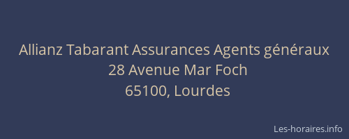Allianz Tabarant Assurances Agents g&eacute;n&eacute;raux