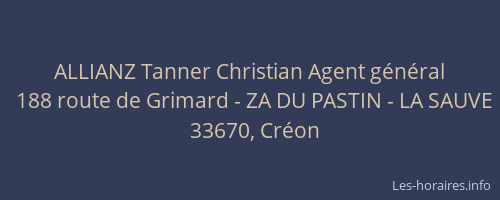 ALLIANZ Tanner Christian Agent g&eacute;n&eacute;ral