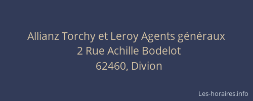 Allianz Torchy et Leroy Agents g&eacute;n&eacute;raux