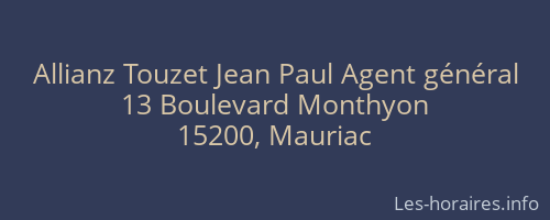 Allianz Touzet Jean Paul Agent général