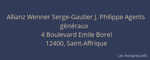 Allianz Wenner Serge-Gautier J. Philippe Agents généraux
