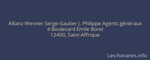 Allianz Wenner Serge-Gautier J. Philippe Agents généraux