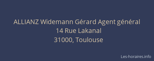 ALLIANZ Widemann Gérard Agent général