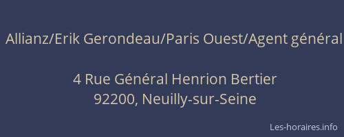 Allianz/Erik Gerondeau/Paris Ouest/Agent général