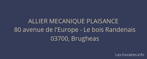 ALLIER MECANIQUE PLAISANCE