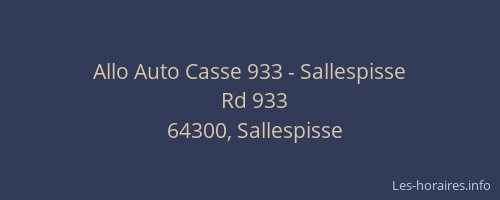 Allo Auto Casse 933 - Sallespisse