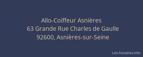 Allo-Coiffeur Asnières