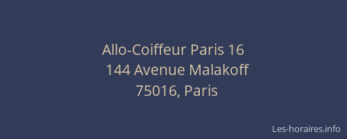Allo-Coiffeur Paris 16