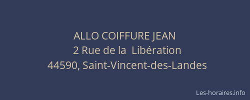 ALLO COIFFURE JEAN
