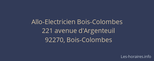 Allo-Electricien Bois-Colombes