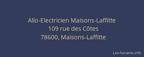 Allo-Electricien Maisons-Laffitte