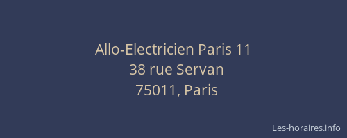 Allo-Electricien Paris 11
