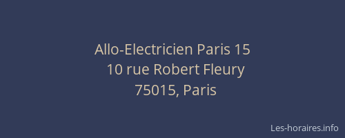 Allo-Electricien Paris 15