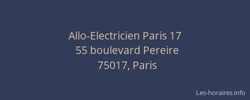 Allo-Electricien Paris 17