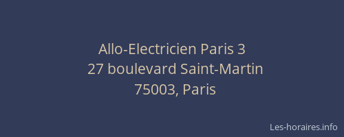 Allo-Electricien Paris 3