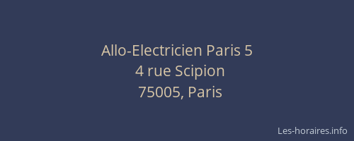Allo-Electricien Paris 5