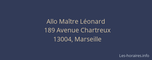 Allo Maître Léonard