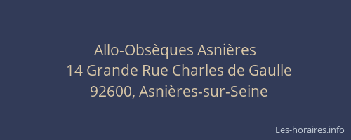 Allo-Obsèques Asnières