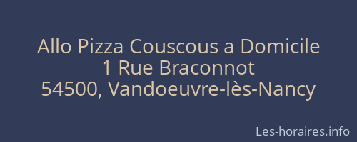 Allo Pizza Couscous a Domicile
