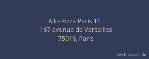 Allo-Pizza Paris 16