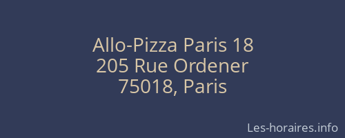 Allo-Pizza Paris 18